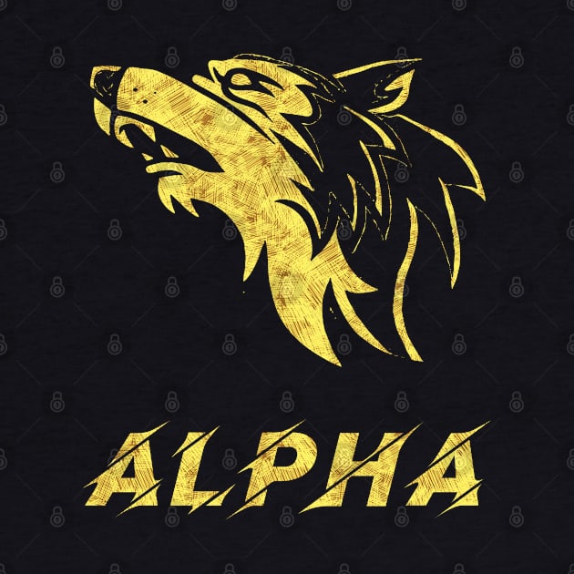 ALPHA WOLF Abstract Unique Artwork for the Brave Fearless Intrepid People and Leaders by Naumovski